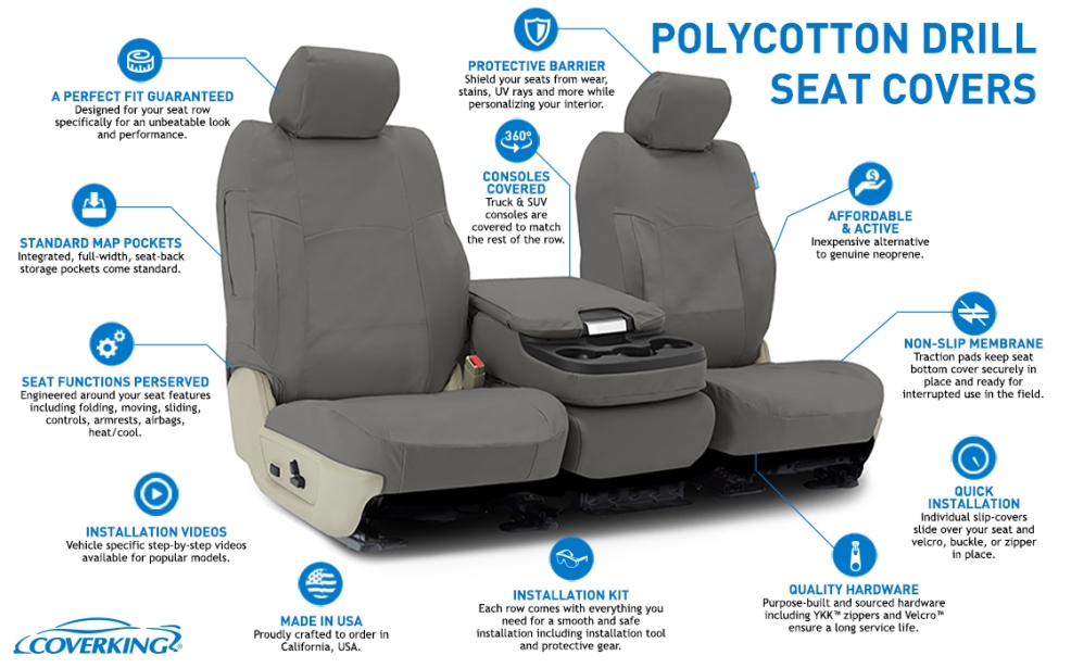 Coverking Poly Cotton Car Seat Covers