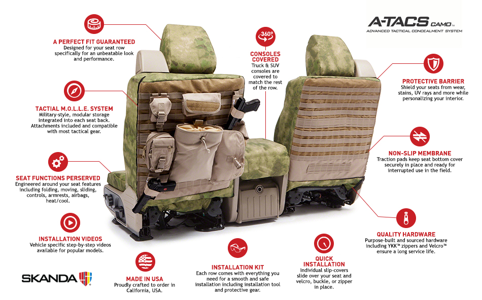 Coverking Tactical A-TACS Camo Custom Seat Covers