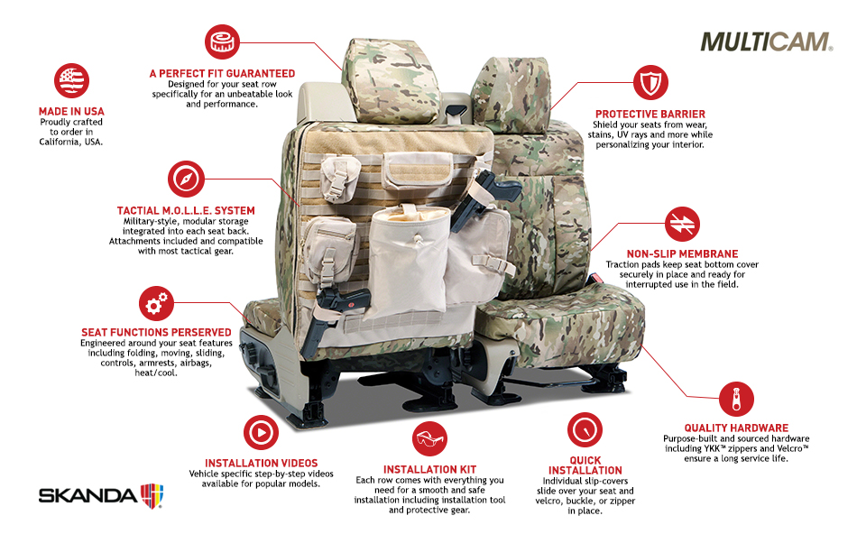 Coverking Camo Multi-Cam Tactical Seat Covers